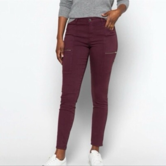 pistola Pants - Pistola Women’s Size 31 Hannah Skinny Cargo Pants in Burgundy
